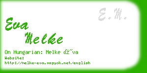 eva melke business card